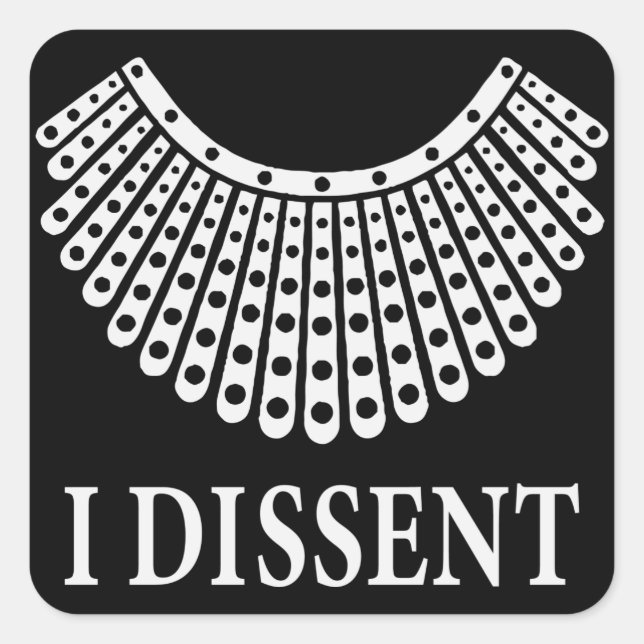 RBG Dissent Collar Square Sticker (Front)