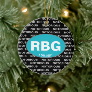 RBG Notorious I Dissent Custom Christmas Ceramic Ornament
