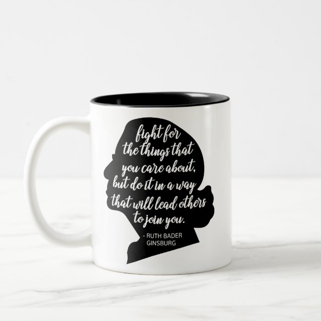 RBG quotes, Ginsburg quote, Ruth Bader Ginsburg Two-Tone Coffee Mug (Left)