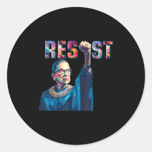 Rbg Resist Feminist Funny Quote  Classic Round Sticker
