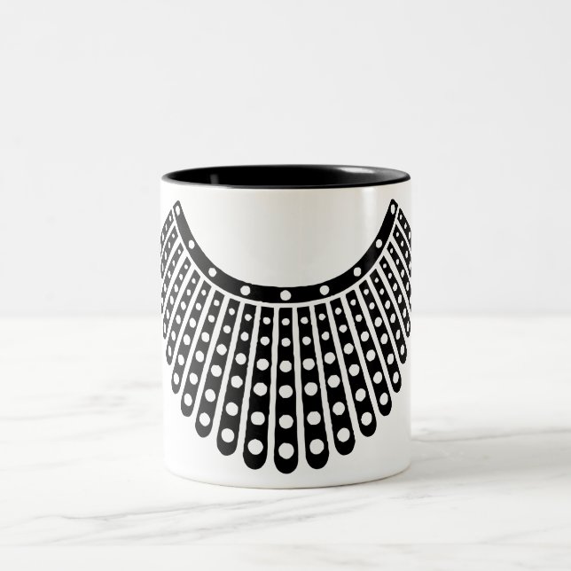 RBG Ruth Bader Ginsburg Dissenting Collar Two-Tone Coffee Mug (Center)