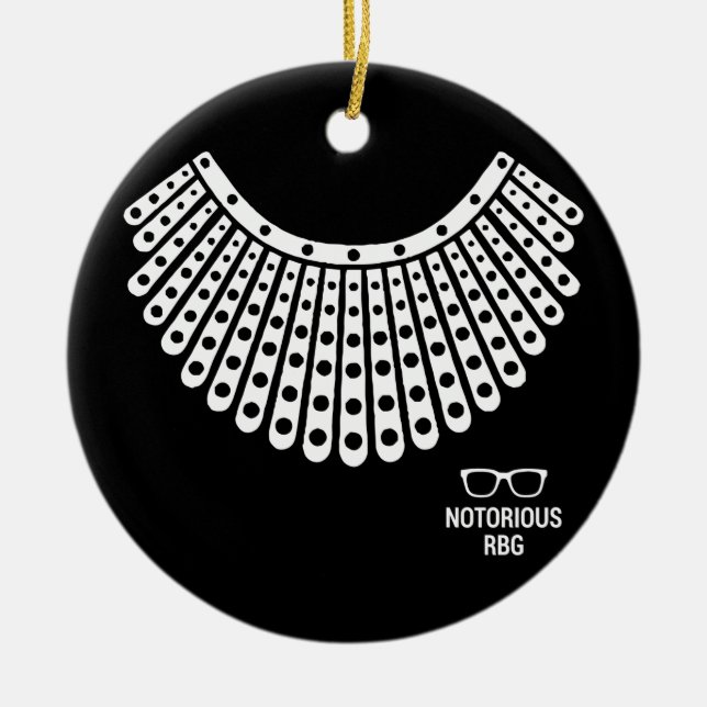 RBG, Ruth Bader Ginsburg, Notorious RBG Ceramic Ornament (Front)