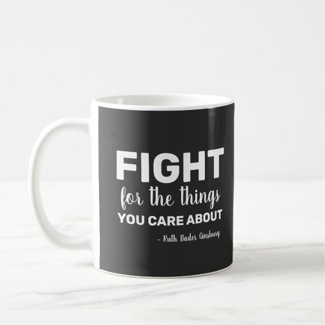 RBG Ruth Bader Ginsburg Quotes Feminist Liberal Coffee Mug (Left)