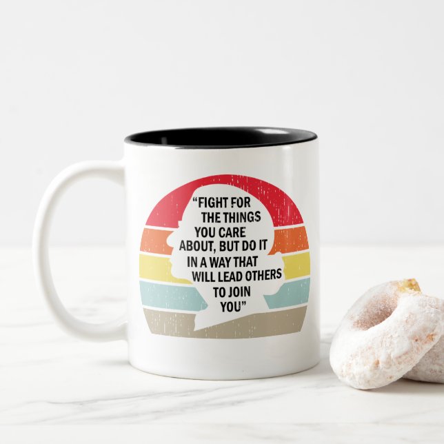 RBG, Ruth Bader Ginsburg Two-Tone Coffee Mug (With Donut)