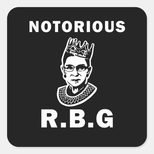RBG - Simple, Bold, & Unstoppable Feminist Design Square Sticker (Front)