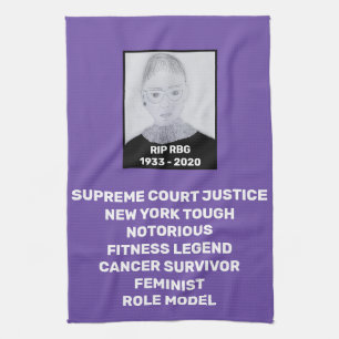 RBG Tribute NY Tough Purple Tea Towel