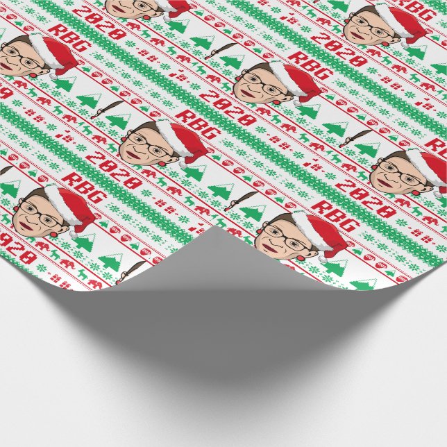 RBG Ugly Christmas Sweater Wrapping Paper (Corner)