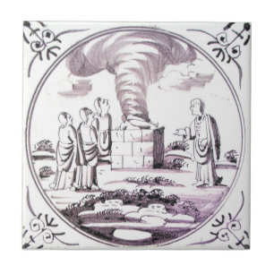RBT10 Delft Biblical Manganese Red Ceramic Tile