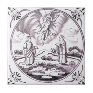 RBT14 Delft Biblical Blue or Deep Red Ceramic Tile
