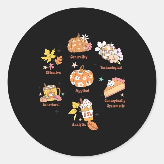 Rbt Aby Bcby Pecs 7 Dimensions Of Behaviour Therap Classic Round Sticker (Front)