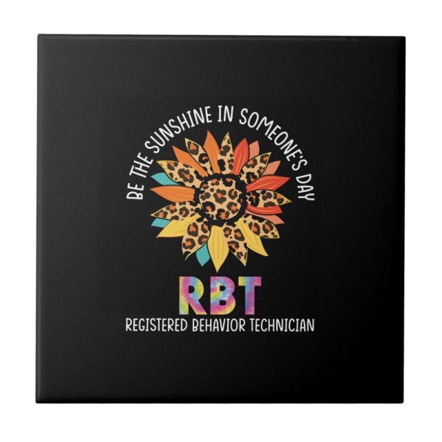 rbt sunflower be the sunshine registered behaviour ceramic tile (Front)