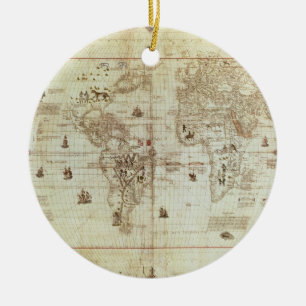 Rc C 2487 Map of the World, designed by Sebastien Ceramic Ornament