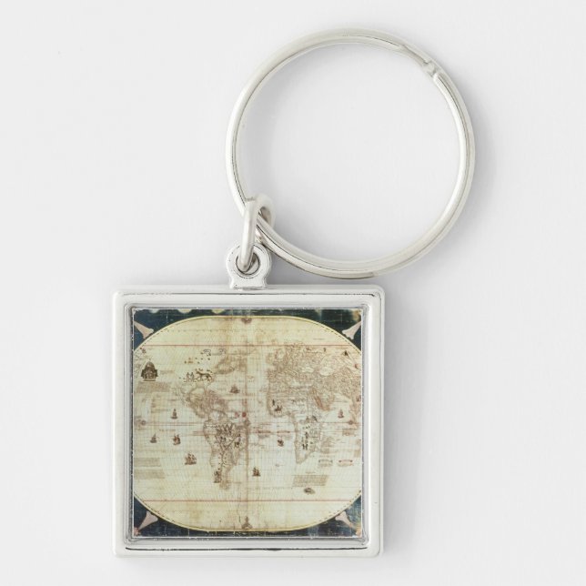 Rc C 2487 Map of the World, designed by Sebastien Key Ring (Front)