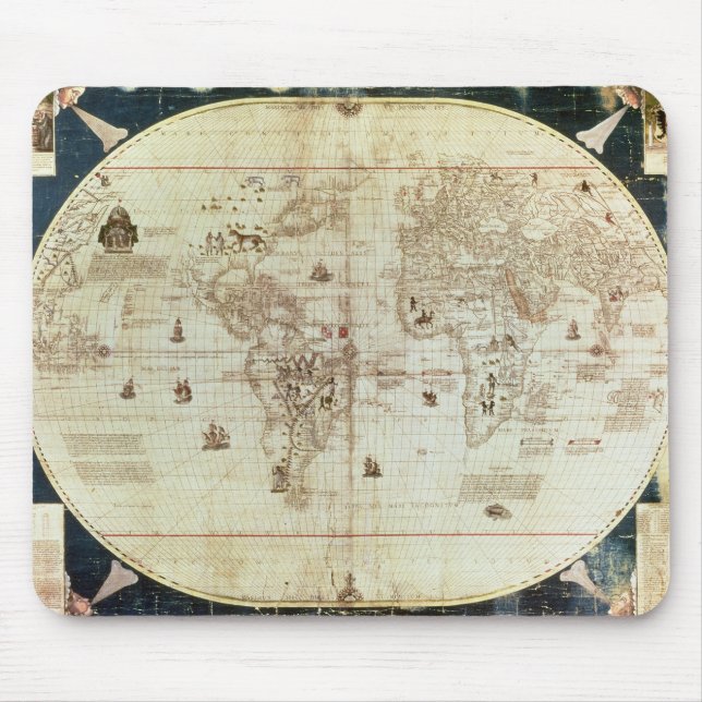 Rc C 2487 Map of the World, designed by Sebastien Mouse Pad (Front)