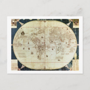 Rc C 2487 Map of the World, designed by Sebastien Postcard