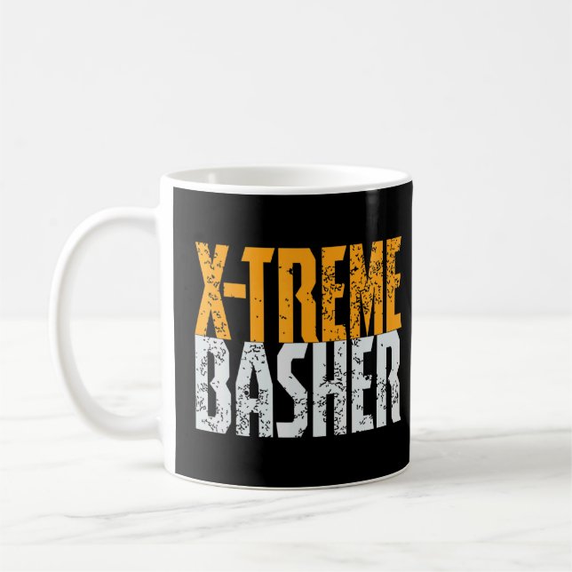 Rc car basher extreme bashing monster truck quote  coffee mug (Left)