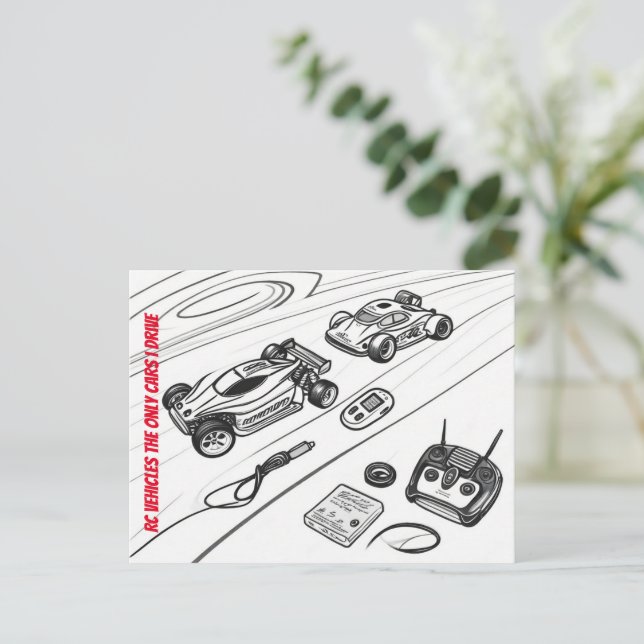 Rc cars with Transmiter and other RC tools Postcard (Standing Front)