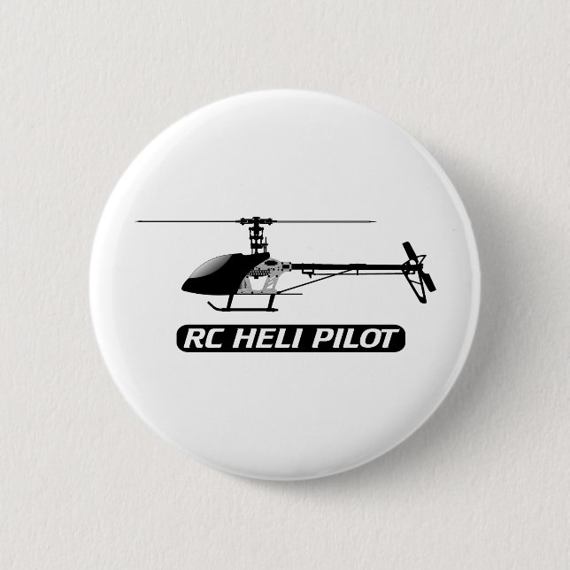 RC Helicopter Pilot 6 Cm Round Badge (Front)