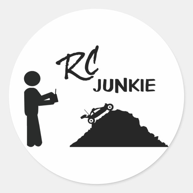 RC Junkie Classic Round Sticker (Front)