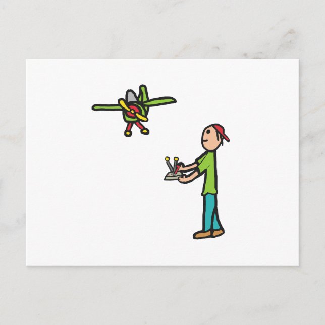 RC Model Aeroplane Flying Postcard (Front)
