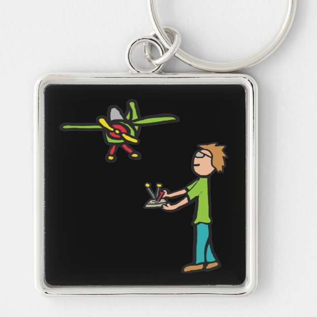 RC Model Airplane Flying Key Ring (Front)