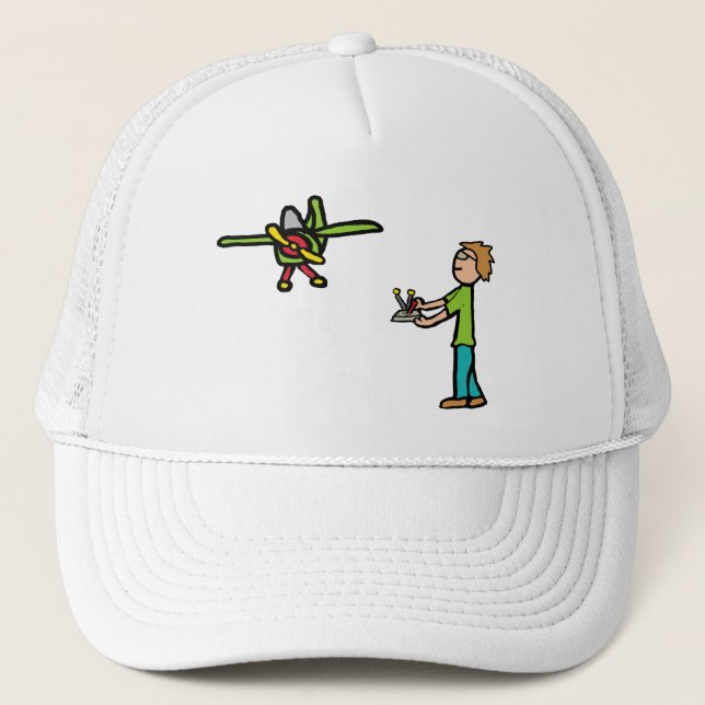 RC Model Airplane Flying Trucker Hat (Front)