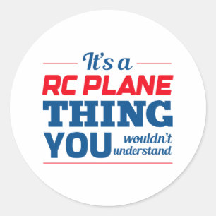 RC Model Making Planes Aeroplane Aircraft Pilot   Classic Round Sticker