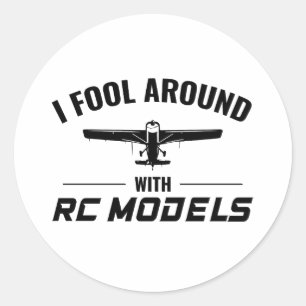 RC Model Making Planes Aeroplane Aircraft Pilot   Classic Round Sticker