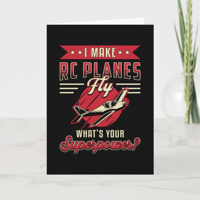 RC Plane Aeroplane Pilot Aircraft Funny RC Planes Card (Front)