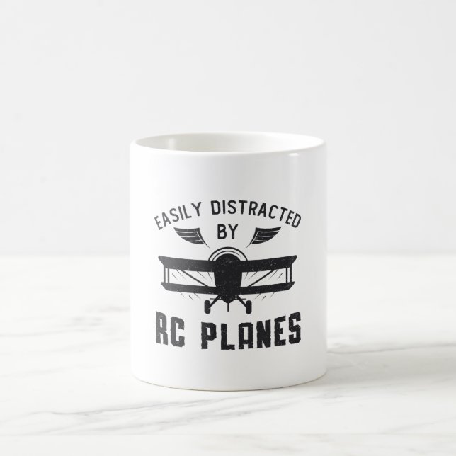 RC Plane Aircraft Easily Distracted By RC Plane Coffee Mug (Center)