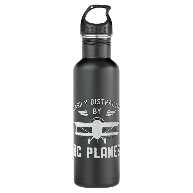 RC Plane Aircraft Easily Distracted By RC Planes 710 Ml Water Bottle (Front)