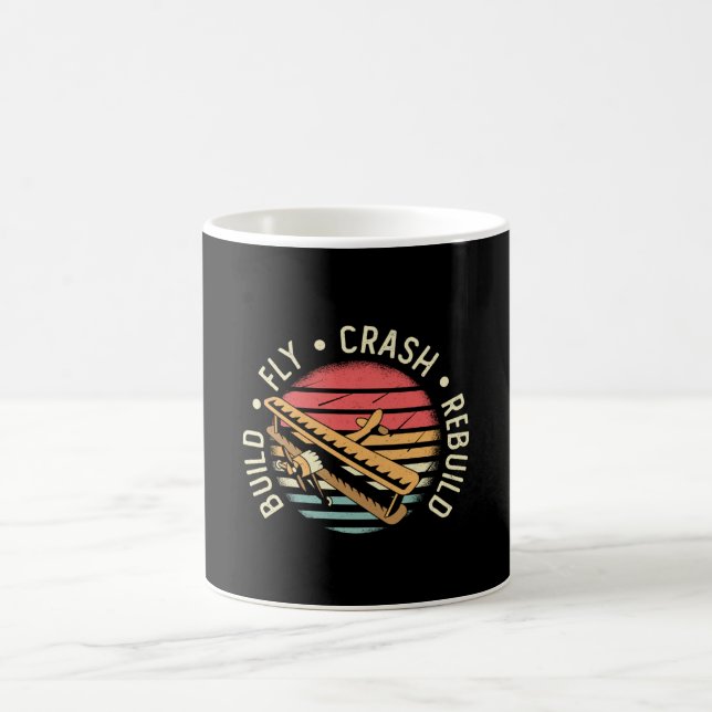RC Plane Build Fly Crash Rebuild Pilot RC Planes Coffee Mug (Center)