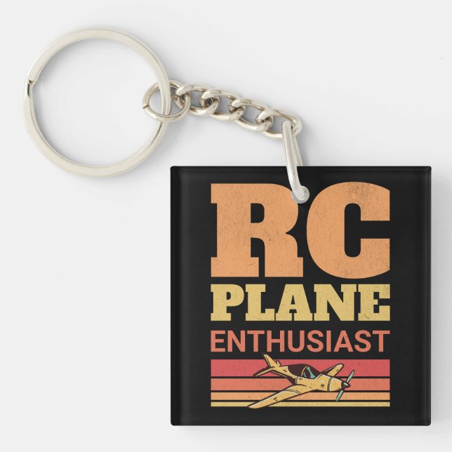 RC Plane Enthusiast Remote Control Aeroplanes Love Key Ring (Front)
