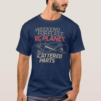 RC Plane Gift Weekend Forecast RC Pilot Model T-Shirt