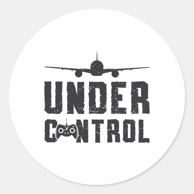 RC Plane Under Control Pilot Aeroplane RC Planes Classic Round Sticker (Front)