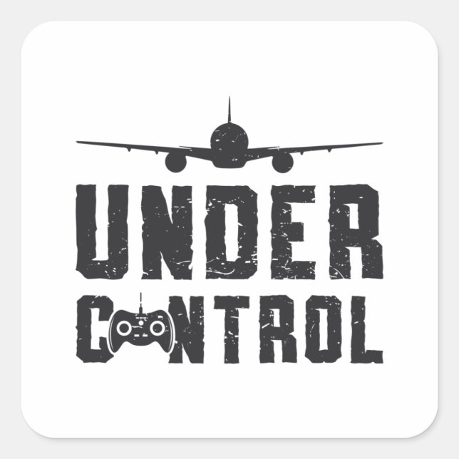 RC Plane Under Control Pilot Aeroplane RC Planes Square Sticker (Front)