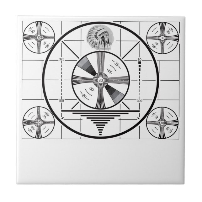 RCA Indian Head Test Pattern Ceramic Tile (Front)