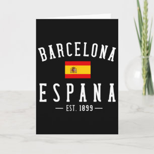 Rcelona Espana Spain Est. Souvenir Flag Map Vacati Card