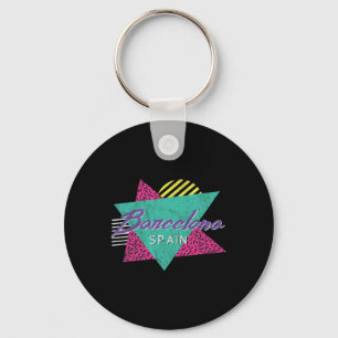 Rcelona Spain Vintage Retro 80s 90s Vacation Trave Key Ring