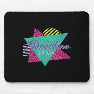 Rcelona Spain Vintage Retro 80s 90s Vacation Trave Mouse Pad