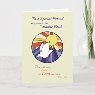 RCIA Dove Circle on Yellow, Friend, Convert Card