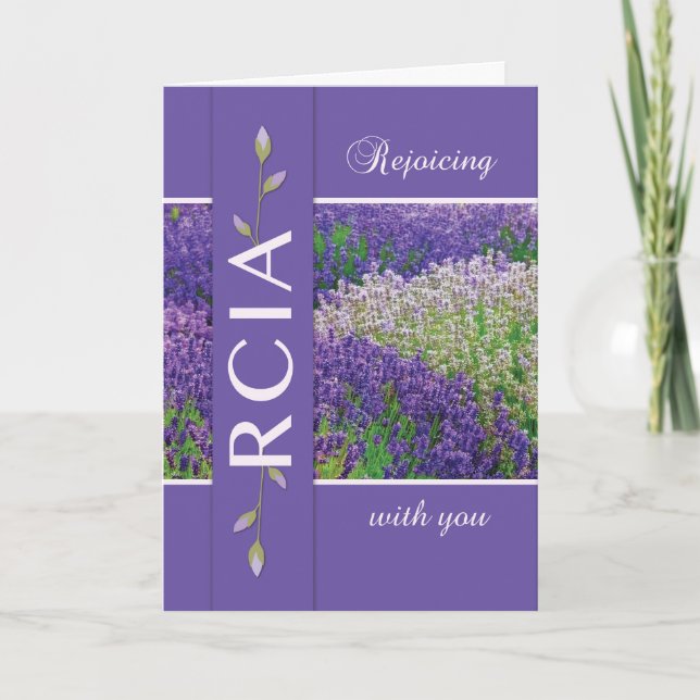 RCIA Rejoicing Lavender Flowers Card (Front)