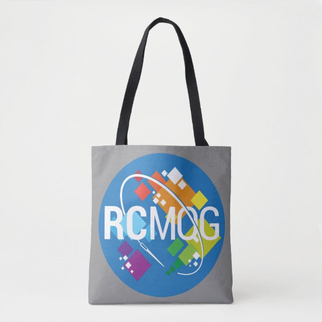 RCMQG Logo Tote Bag--Grey Bag (Front)