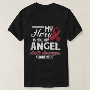 RD Aortic Aneurysm Gift Burgundy Awareness Ribbon T-Shirt