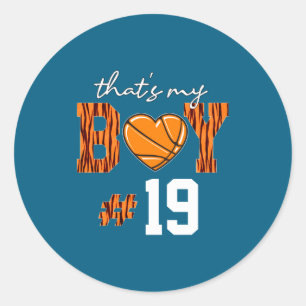 Rd basketball thats my boy t shirt classic round sticker