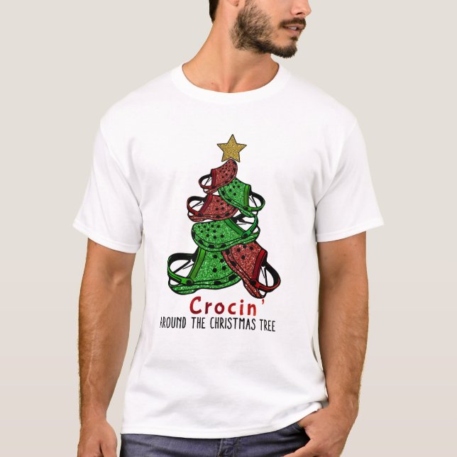 RD Crocin Around The Christmas Tree , Funny Christ T-Shirt (Front)