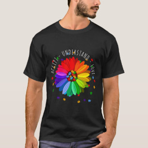 Rd Floral Autism Awareness Daisy Flower For Mum Wo T-Shirt