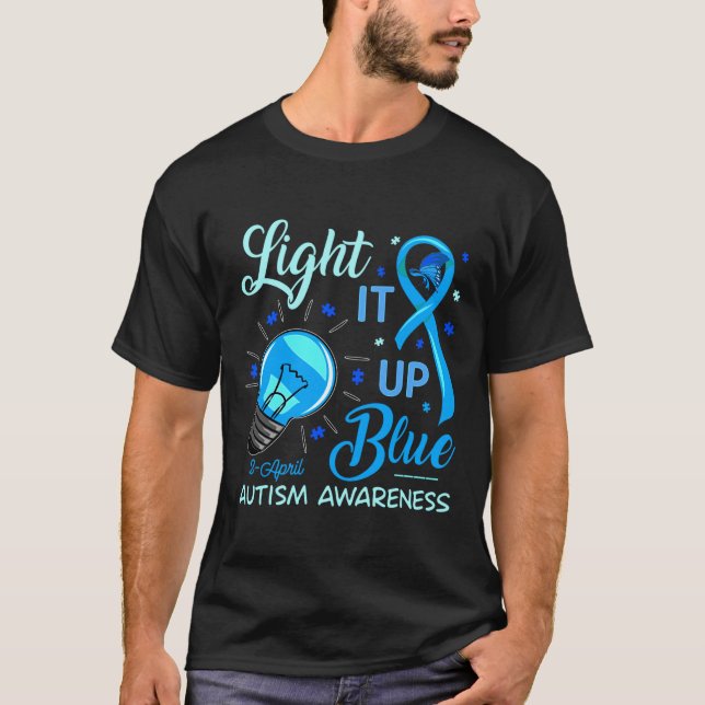 Rd Light It Up Blue Autism Awareness Kids Men Wome T-Shirt (Front)
