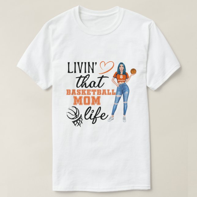 RD Personalised Basketball Mum Life T-Shirt (Design Front)