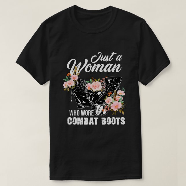 RD Personalised Female Veteran, Just A Woman T-Shirt (Design Front)